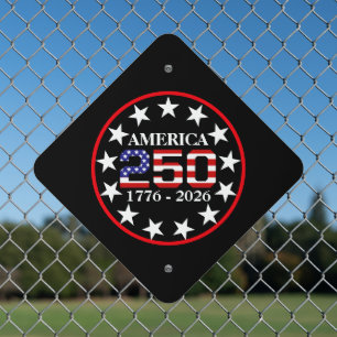 USA 250th Anniversary 1776-2026 American Flag Metal Sign