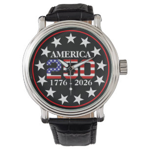 USA 250th Anniversary 1776-2026 American Flag Watch