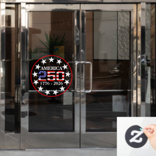 USA 250th Anniversary 1776-2026 American Flag Window Cling