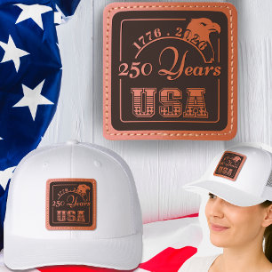 USA 250th Anniversary 1776-2026 Bold Eagle Leather Patch Hat