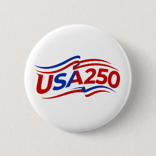 USA 250th Anniversary 1776-2026 Patriotic American Button