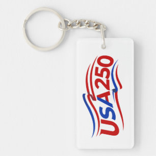 USA 250th Anniversary 1776-2026 Patriotic American Keychain