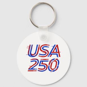 USA 250th Anniversary 1776-2026 Patriotic American Keychain