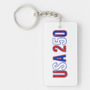 USA 250th Anniversary 1776-2026 Patriotic American Keychain