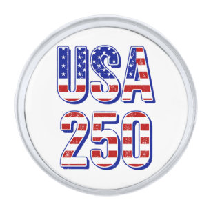 USA 250th Anniversary 1776-2026 Patriotic American Silver Finish Lapel Pin