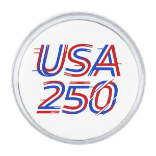 USA 250th Anniversary 1776-2026 Patriotic American Silver Finish Lapel Pin