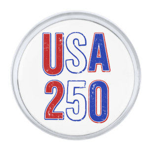 USA 250th Anniversary 1776-2026 Patriotic American Silver Finish Lapel Pin