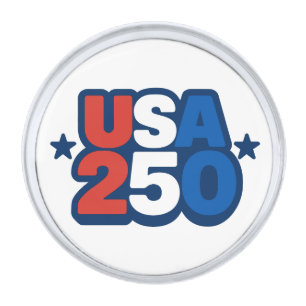 USA 250th Anniversary 1776-2026 Patriotic American Silver Finish Lapel Pin