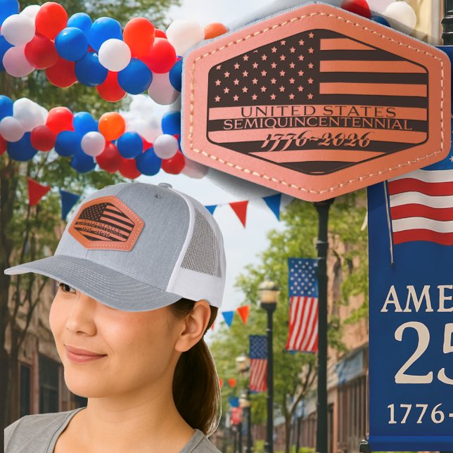 USA 250th Anniversary 1776–2026 patriotic Leather Patch Hat (Creator Uploaded)