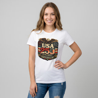 USA 250th Anniversary 1776-2026 Women’s Patriotic T-Shirt