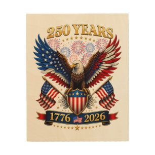 USA 250th Anniversary 1776-2026 Wood Wall Art