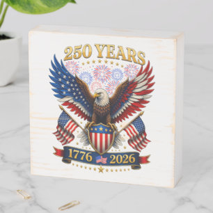 USA 250th Anniversary 1776-2026 Wooden Box Sign
