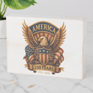 USA 250th Anniversary 1776-2026 Wooden Box Sign
