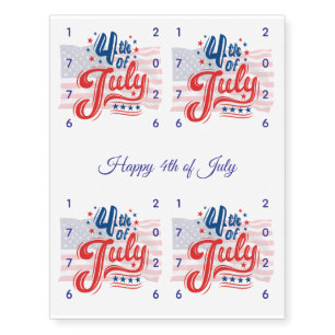 USA 250th Anniversary 4th of July 2026 Temporary Tattoos