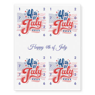 USA 250th Anniversary 4th of July 2026  Temporary Tattoos