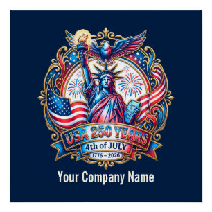 USA 250th anniversary 4th of July Poster
