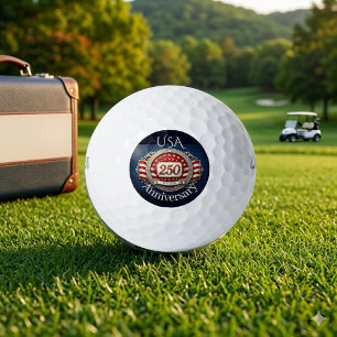 USA 250th Anniversary American Flag Stars Stripes  Golf Balls