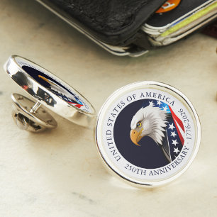 USA 250th Anniversary Bald Eagle Patriotic Lapel Pin
