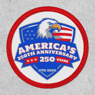 USA 250th Anniversary Bald Eagle Shield Emblem Patch