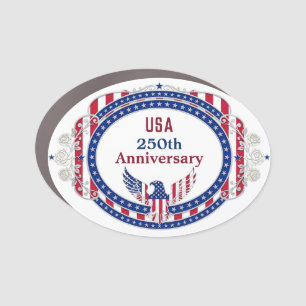 USA 250th Anniversary Bald Eagle Stars Stripes Art Car Magnet