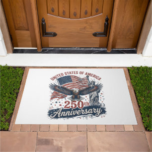USA 250th Anniversary Bald Eagle Statue of Liberty Doormat