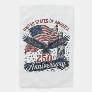 USA 250th Anniversary Bald Eagle Statue of Liberty Garden Flag