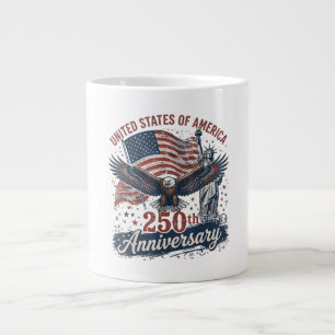 USA 250th Anniversary Bald Eagle Statue of Liberty Giant Coffee Mug
