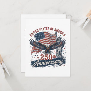 USA 250th Anniversary Bald Eagle Statue of Liberty Invitation