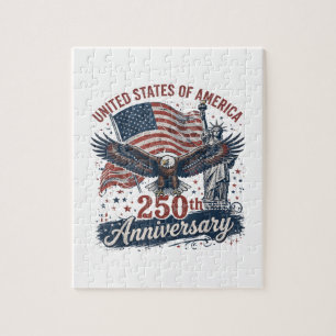 USA 250th Anniversary Bald Eagle Statue of Liberty Jigsaw Puzzle