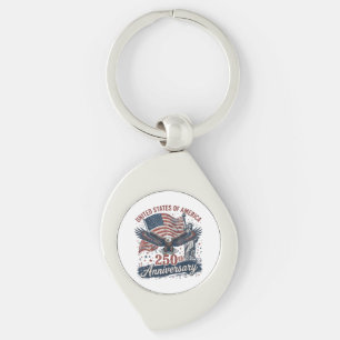 USA 250th Anniversary Bald Eagle Statue of Liberty Keychain