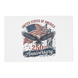 USA 250th Anniversary Bald Eagle Statue of Liberty Placemat