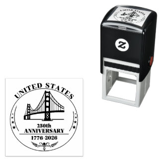 USA 250th Anniversary Golden Gate Emblem Self-inking Stamp