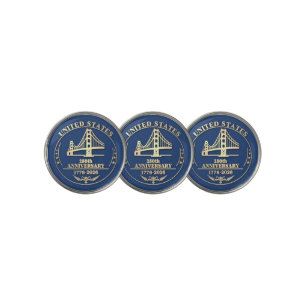 USA 250th Anniversary Golden Gate Gold design  Golf Ball Marker