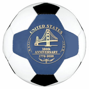 USA 250th Anniversary Golden Gate Gold design  Soccer Ball
