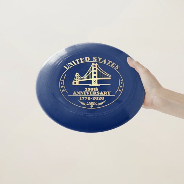 USA 250th Anniversary Golden Gate Gold design  Wham-O Frisbee (In Hand)