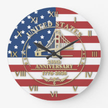 USA 250th Anniversary Golden Gate Patriotic Flag