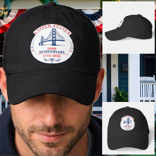 USA 250th Anniversary Golden Gate red blue white Hat