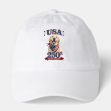 USA 250th Anniversary Golden Retriever Hat