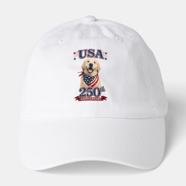 USA 250th Anniversary Golden Retriever Hat (Front)