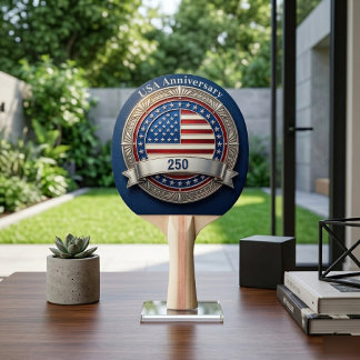USA 250th Anniversary Heritage American Patriotic  Ping Pong Paddle