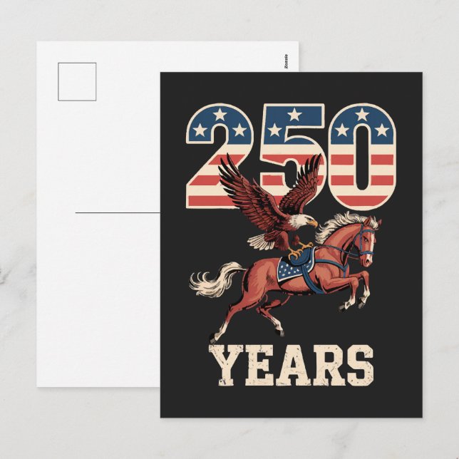 USA 250th Anniversary Holiday Postcard (Front/Back)