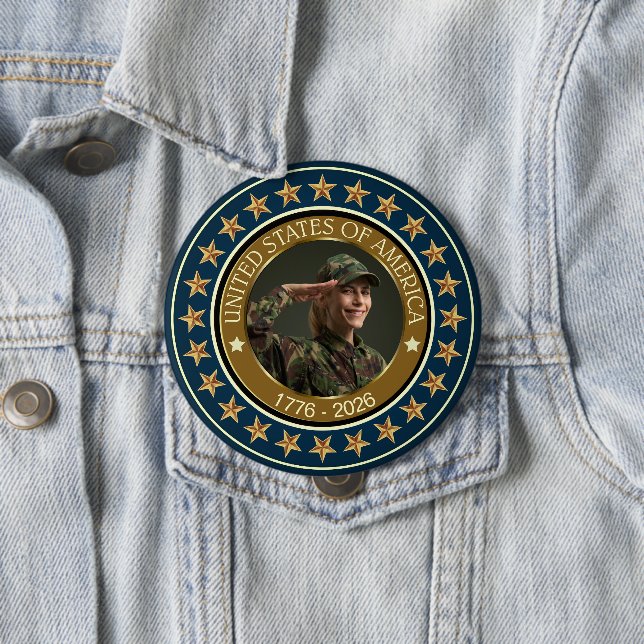 USA 250th Anniversary I Patriotic 1776-2026  Button (In Situ)