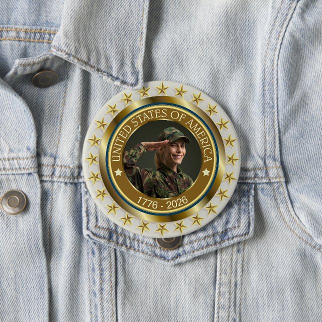 USA 250th Anniversary I Patriotic 1776-2026  Button (In Situ)