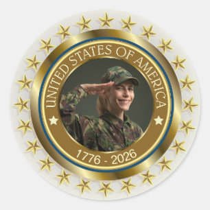 USA 250th Anniversary I Patriotic 1776-2026 Classic Round Sticker