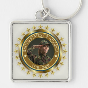 USA 250th Anniversary I Patriotic 1776-2026 Keychain