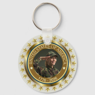 USA 250th Anniversary I Patriotic 1776-2026 Keychain
