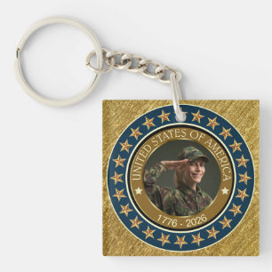 USA 250th Anniversary I Patriotic 1776-2026 Keychain