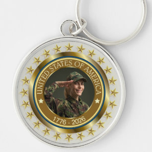 USA 250th Anniversary I Patriotic 1776-2026 Keychain
