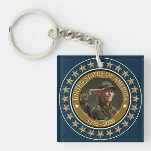 USA 250th Anniversary I Patriotic 1776-2026 Keychain