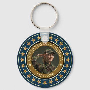 USA 250th Anniversary I Patriotic 1776-2026 Keychain